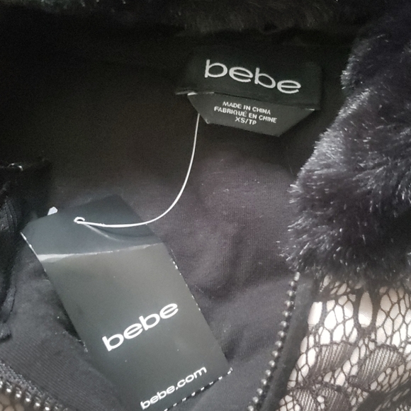 Rare Limited Edition Bebe Lace Up Corset Bonded Lace Puffer Jacket - Picture 7 of 9